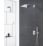 Grohe Grohtherm SmartControl 3 Button Square with Rainshower Smartactive 310 HP Rear-Fed Concealed Chrome Thermostatic Shower Set