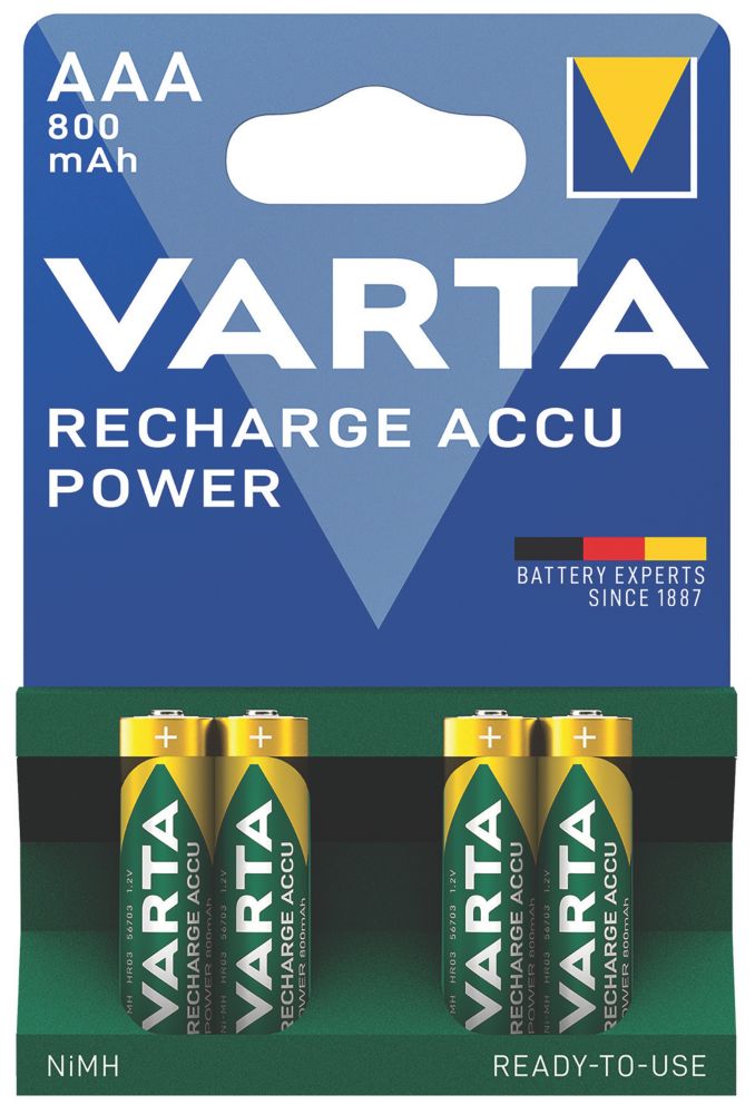 Varta Ready2Use Rechargeable AAA Batteries 4 Pack Screwfix