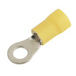 Essentials Insulated Yellow 6mm Ring Crimps 100 Pack