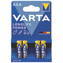 Varta Longlife Power AAA Alkaline High Energy Batteries 4 Pack