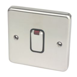Hager Sollysta WRDP84NBSB 20A 1-Gang 2P+E Control Switch White with LED with Black Inserts