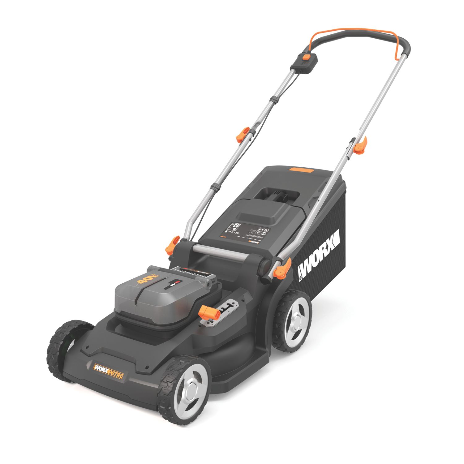 Worx 240V 2 x 4.0Ah Li-Ion PowerShare Pro Brushless Cordless 41cm Lawn Mower (525EY)