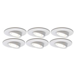 4lite  Tilt  Fire Rated GU10 Downlight Matt White 6 Pack