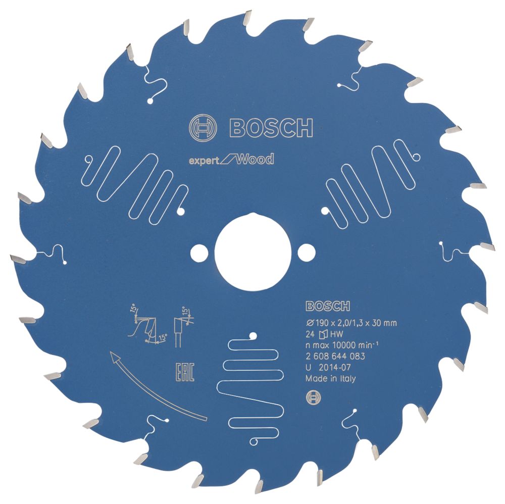 Bosch Expert Wood Circular Saw Blade 190mm x 30mm 24T Screwfix