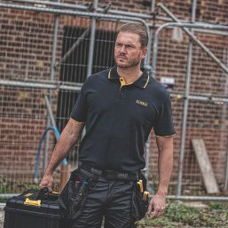 DEWALT Green Bay Polo Shirt Black X Large 45-47" Chest