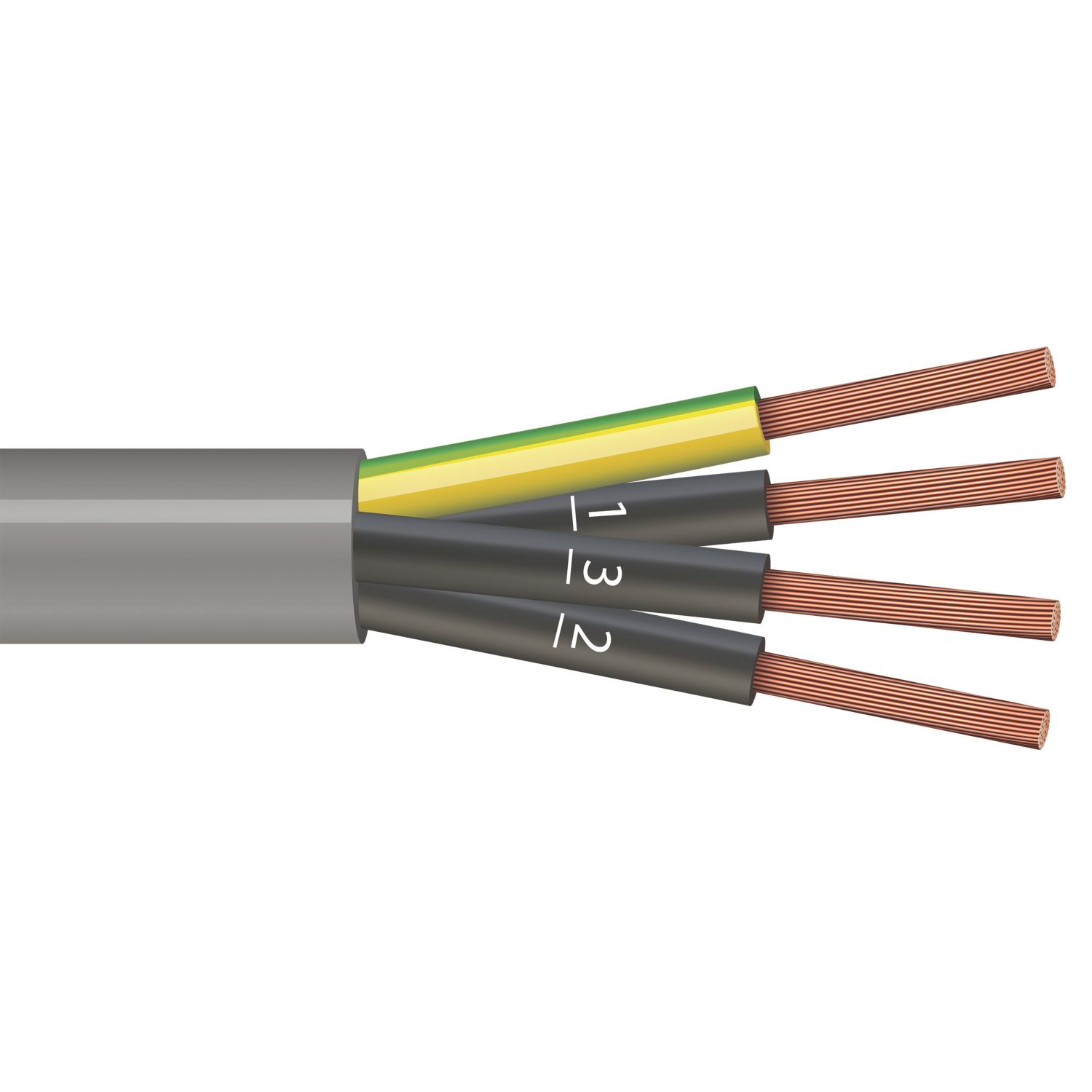 Time 4-Core YY Grey 1mm² Unscreened Control Cable 1m Coil (525PY)