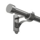Rothley Polished Gunmetal Extendable Curtain Pole w/ Stud Finials 28mm x 165-300cm