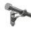 Rothley Polished Gunmetal Extendable Curtain Pole w/ Stud Finials 28mm x 165-300cm