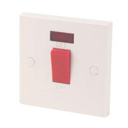 Essentials  45A 1-Gang DP Cooker Switch White with Neon
