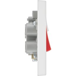 British General 900 Series 45A 2-Gang DP Cooker Switch & 13A DP Switched Socket White with Neon