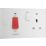 British General 900 Series 45A 2-Gang DP Cooker Switch & 13A DP Switched Socket White with Neon