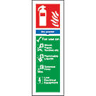 Non Photoluminescent Dry Powder Extinguisher ID Signs 300mm x 100mm 100 Pack