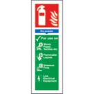 Essentials  Non Photoluminescent Dry Powder Extinguisher ID Signs 300mm x 100mm 100 Pack
