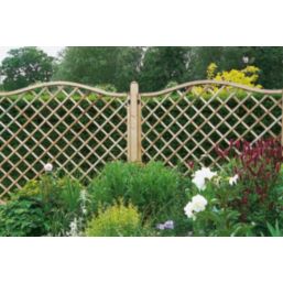 Forest Hamburg Lattice Curved Top Garden Screens 6' x 6' 5 Pack
