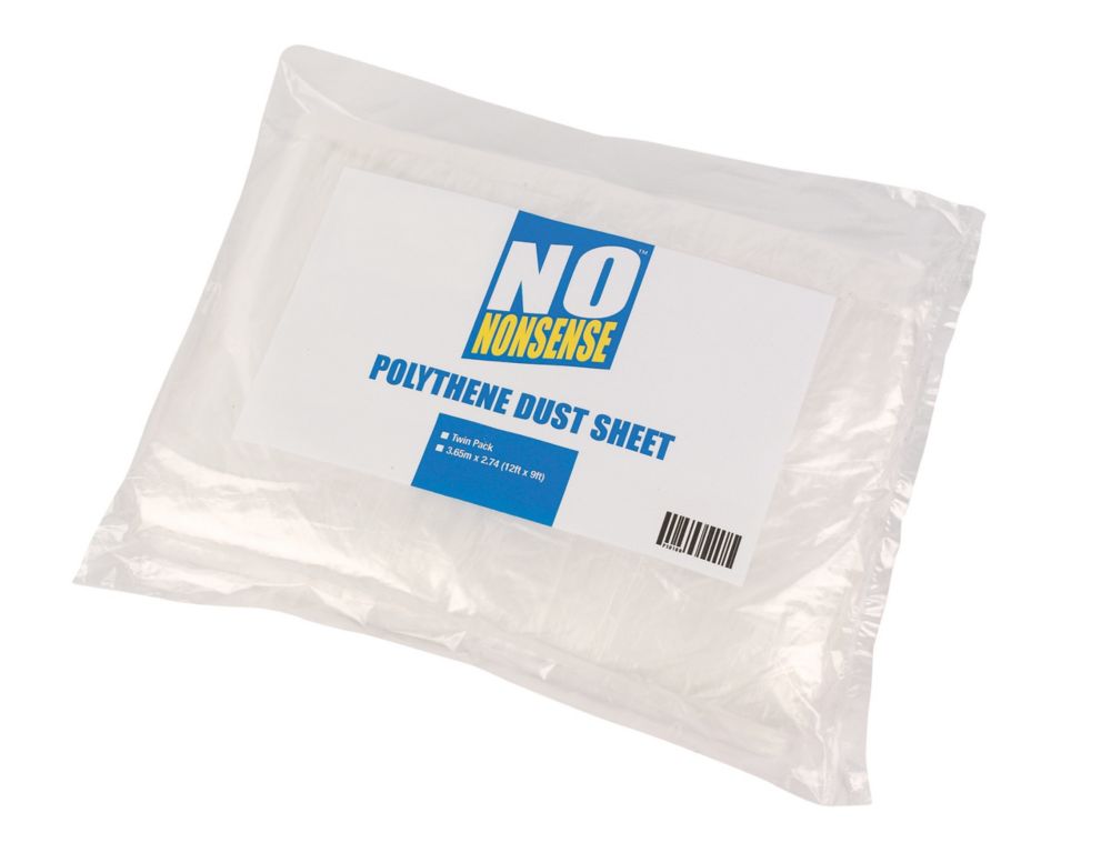 No Nonsense Polythene Dust Sheets 12' x 9' 2 Pack