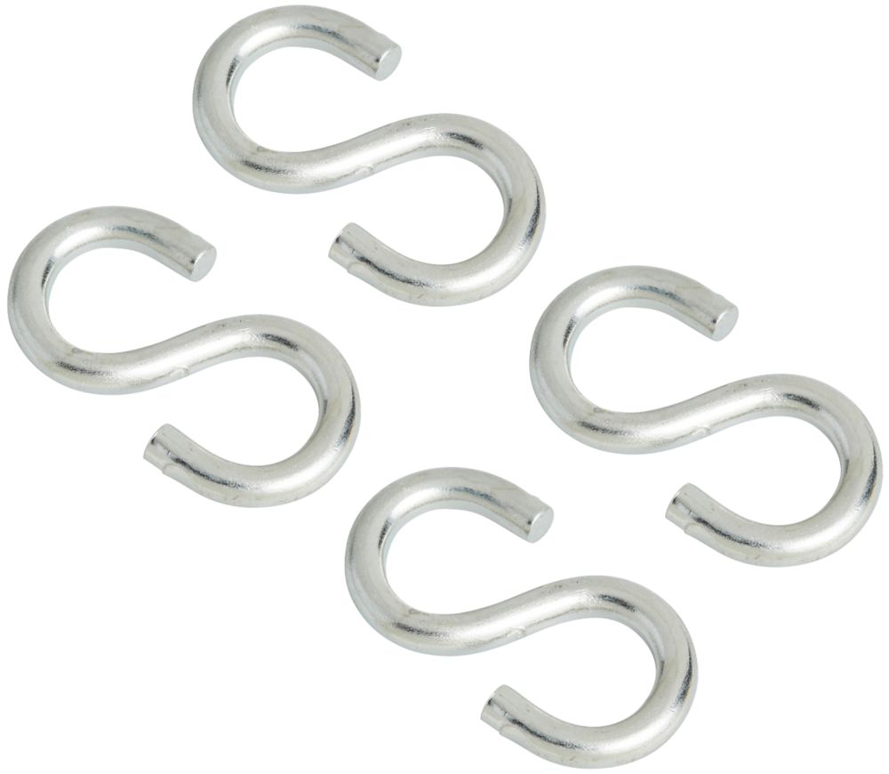 Diall S-Hooks Zinc-Plated 35 x 4mm 4 Pack