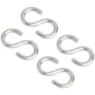 Diall S-Hooks Zinc-Plated 35 x 4mm 4 Pack