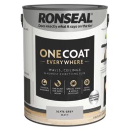 Ronseal 5Ltr Slate Grey Matt Emulsion Multi Surface Paint