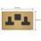Varilight V-Pro  13A 2-Gang SP Switched Smart Socket  Brushed Brass with Black Inserts