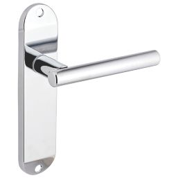 Smith & Locke Asker Fire Rated Latch Lever Door Handles Pair Polished Chrome