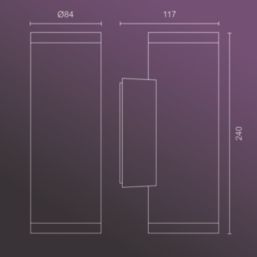 Philips Hue Appear Outdoor LED Smart Up/Down Wall Light Inox 8W 1180lm