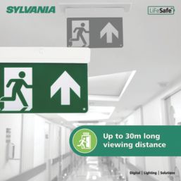 Sylvania LiFeSafe Maintained or Non-Maintained Emergency LED Exit Sign with Up, Down, Left & Right Arrow 2.2W 20lm