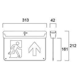 Sylvania LiFeSafe Maintained or Non-Maintained Emergency LED Exit Sign with Up, Down, Left & Right Arrow 2.2W 20lm
