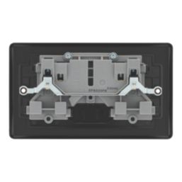 LAP  13A 2-Gang SP Switched Sockets Matt Black  with Black Inserts 5 Pack