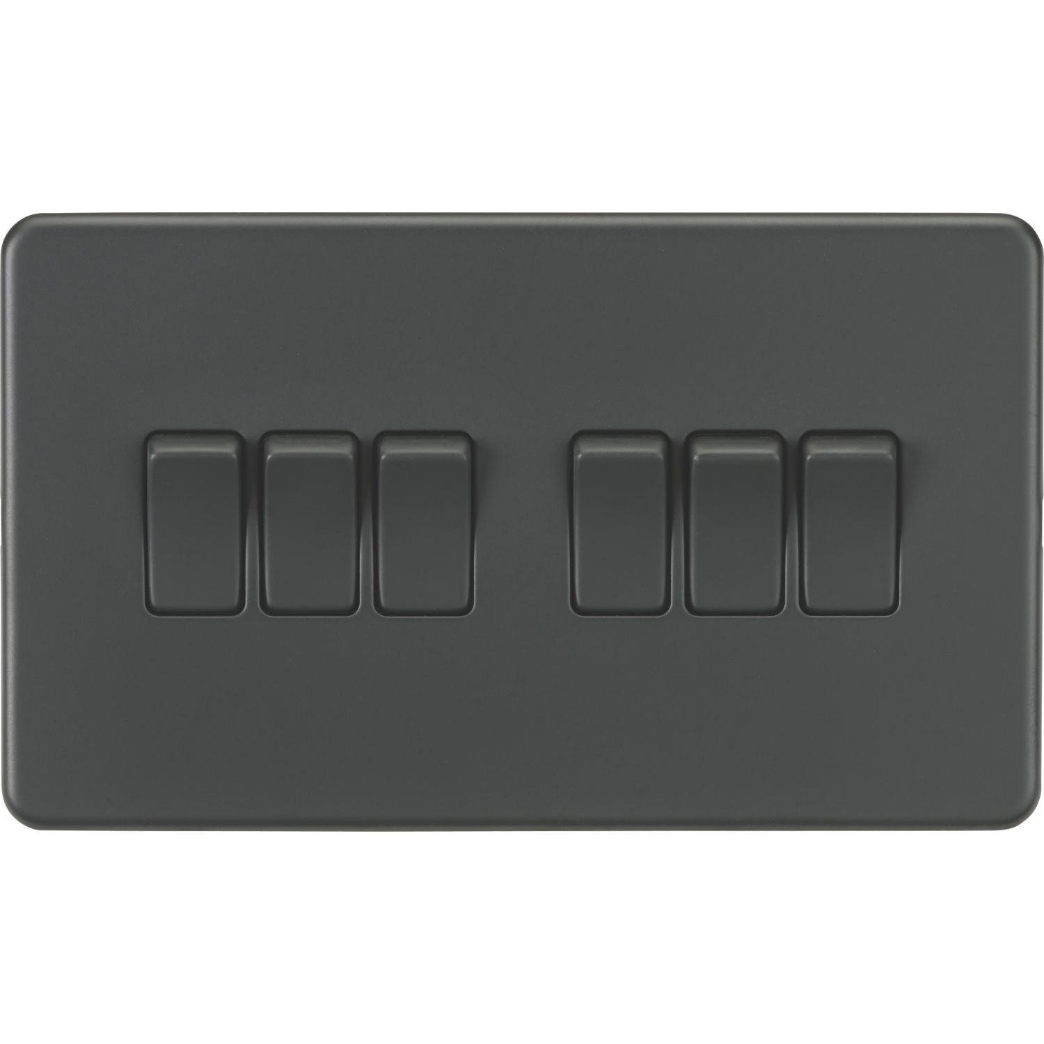Knightsbridge 10AX 6-Gang 2-Way Light Switch Anthracite (526TX)