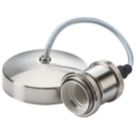 Knightsbridge Vintage 6" Pendant Set Light Fitting E27 Brushed Chrome 3 1/2"