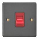 Varilight  45A 1-Gang 2-Pole Cooker Switch Graphite Grey