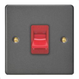 Varilight  45A 1-Gang 2-Pole Cooker Switch Graphite Grey