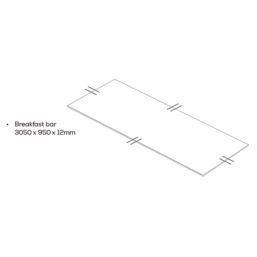 Mariz  Vena Black Composite Kitchen Worktop 950mm x 3050mm x 12mm