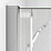 Aqualux Edge 8  Frameless Wet Room Glass Panel Polished Silver 800mm x 2000mm