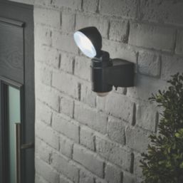 Saxby Laryn Outdoor LED Floodlight With PIR Sensor Black 1 x 2W 160lm