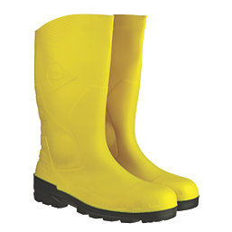 Dunlop Devon   Safety Wellies Yellow Size 12