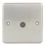 Hager Sollysta WRTVFBSW 1-Gang Coaxial TV Socket Brushed Steel with White Inserts