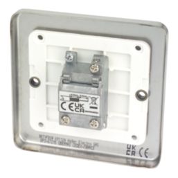 Hager Sollysta WRTVFBSW 1-Gang Coaxial TV Socket Brushed Steel with White Inserts