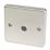 Hager Sollysta WRTVFBSW 1-Gang Coaxial TV Socket Brushed Steel with White Inserts