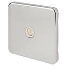 Schneider Electric Lisse Deco 1-Gang Coaxial TV / FM Socket Polished Chrome with White Inserts