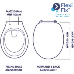 Croydex Constance Soft-Close with Quick-Release Toilet Seat Thermoset Plastic White