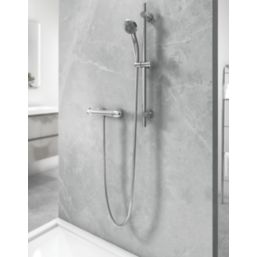 ETAL Squire Rear-Fed Exposed Polished Chrome Thermostatic Bar Mixer Shower