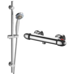 ETAL Squire Rear-Fed Exposed Polished Chrome Thermostatic Bar Mixer Shower