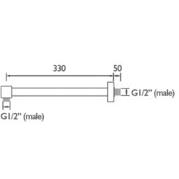 Bristan  Wall-Fed Square Shower Arm Chrome 330mm x 60mm