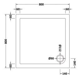 ETAL  Framed Square Bi-Fold Door Shower Enclosure & Tray  Chrome 790mm x 790mm x 1940mm