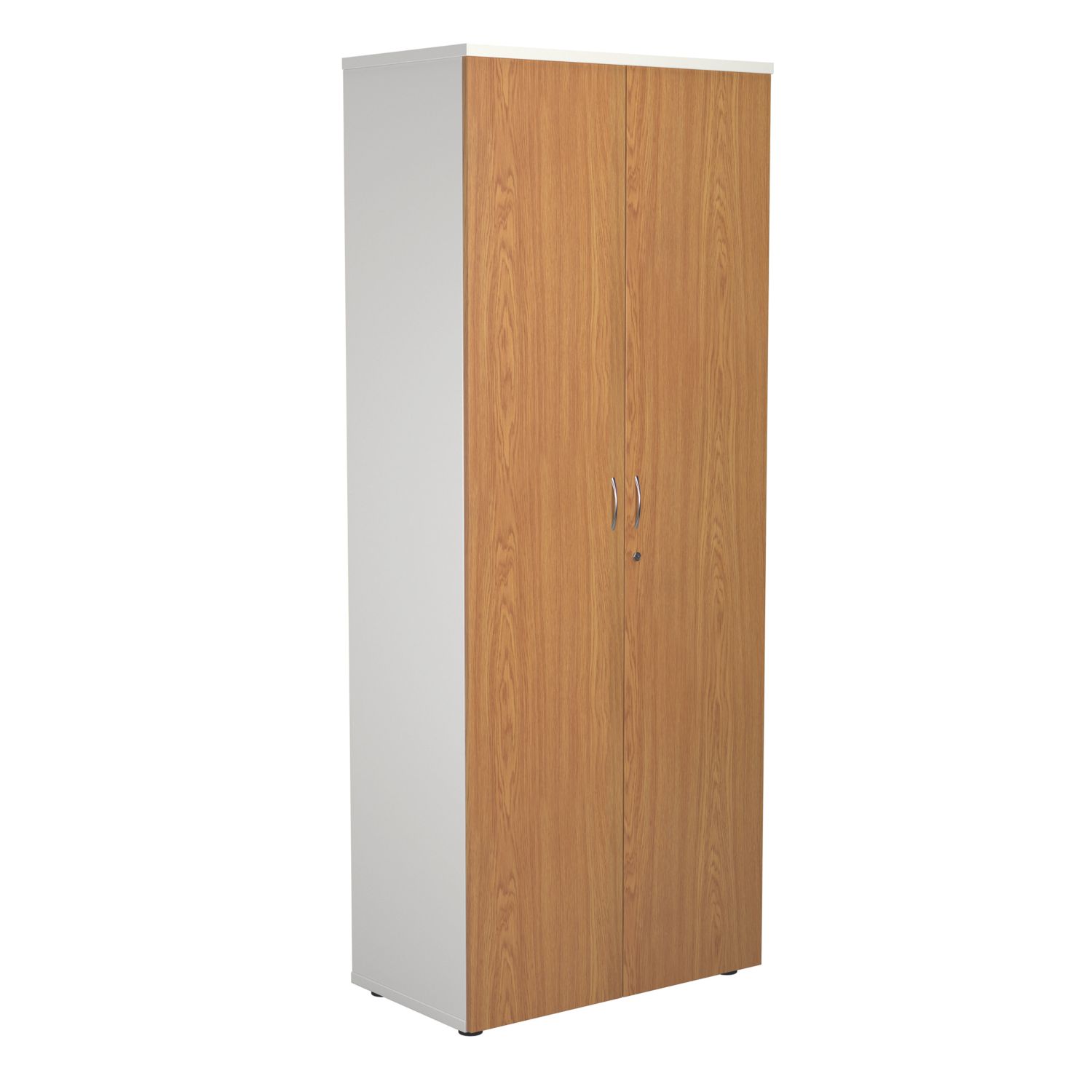 TC Group 4-Shelf Cupboard White/Nova Oak 800mm x 2000mm (527TT)