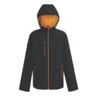 Regatta Navigate  2-Layer Hooded Jacket Black/Orange Pop Large 41.5" Chest