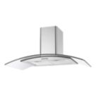 Essentials NNCGHS90UK Curved Glass Hood Stainless Steel 900mm