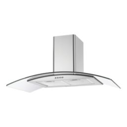 Essentials NNCGHS90UK Curved Glass Hood Stainless Steel 900mm