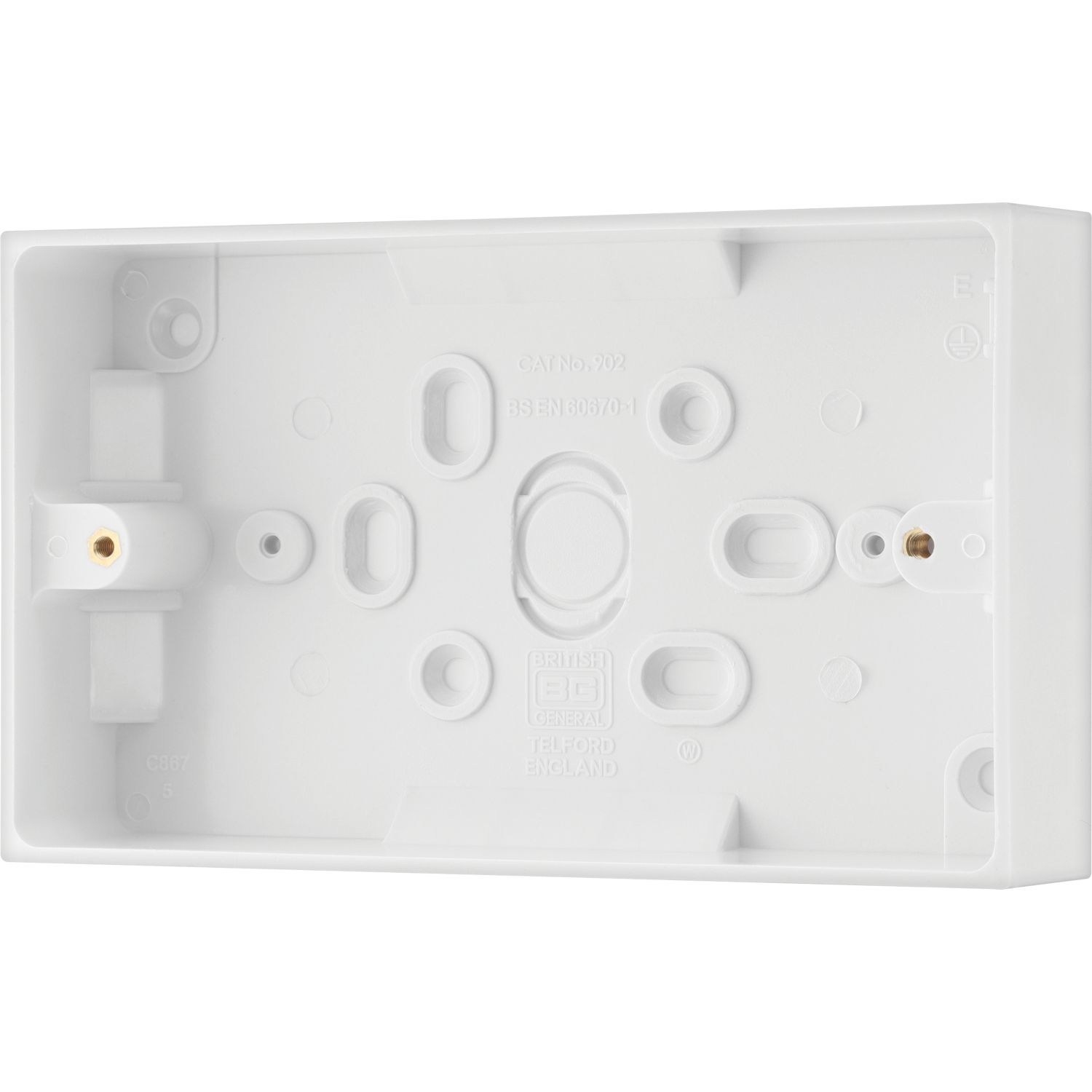 British General 2-Gang Surface Pattress Mounting Boxes 32mm 10 Pack (527XF)